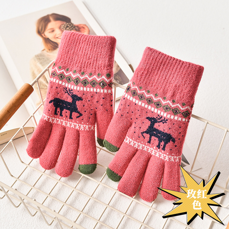 Fashion Acrylic Gloves Knitted Gloves Manufacture Cheap Winter Knit Gloves