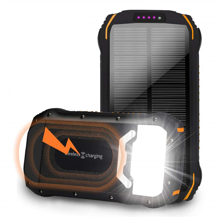 Водонепроницаемый IPX7 26800mah Qi беспроводной быстрой зарядки солнечной энергии банк встроенный фонарик с режимом SOS