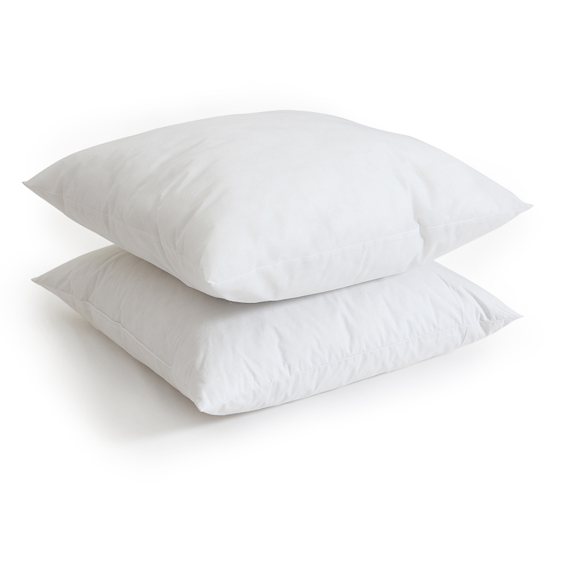 Decorative Down Feather Throw Pillow Inserts Down Filling Cotton Cover Square Machine Wash White