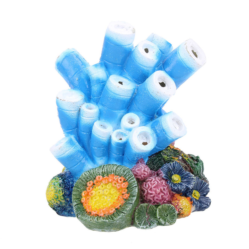 Resin Coral Decoration Colorful Fish Aquarium Decoration Artificial Coral For Fish Tank Resin Reef Rock Lanscaping Ornaments