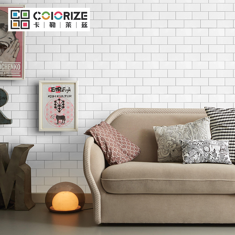 Colorize 4mm peel stick white subway PVC self adhesive wall mosaic tile for kitchen backsplash