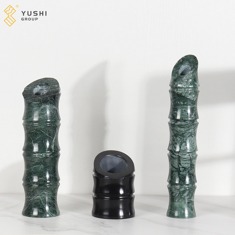 Yushi Group Nordic Modern Style Natural Marble Vase Stone Table Flower Vase for Artificial and Fresh Flowers Home Interior Decor