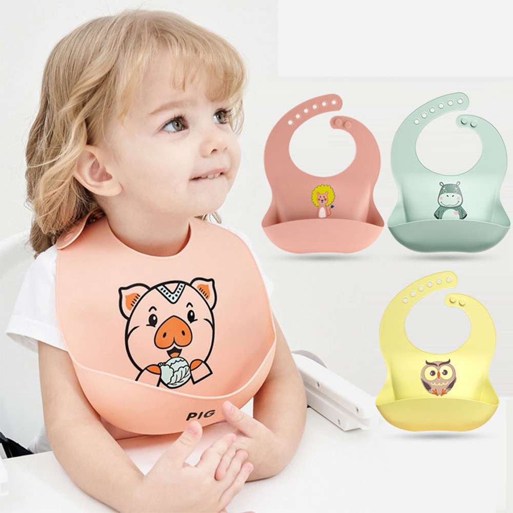 Children's eating bib three-dimensional silicone baby waterproof super soft meal pocket saliva pocket disposable