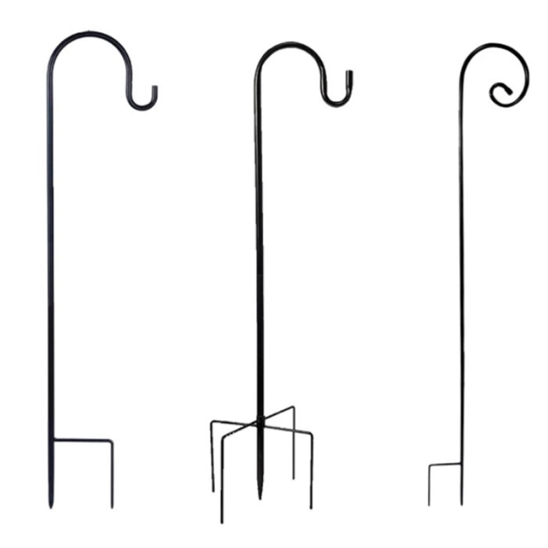 36 Inches shepherd hook solid steel Outdoor Shepherd Hook Stand with 5 Prong Base