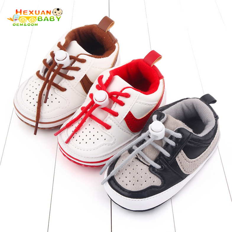 Wholesale Baby Boy Canvas and Pu Leather Soft Shoes 6-18 Months