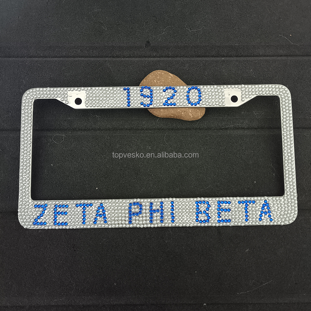 Ручной работы греческое женское общество Zeta Phi Beta 1920 блестящий синий кристалл белый жемчуг из нержавеющей стали общие двигатели номерного знака