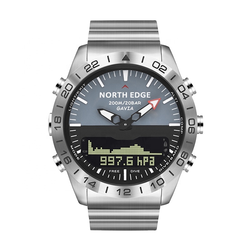 Наручные часы North Edge GAVIA из нержавеющей стали, 20 бар, водонепроницаемые, спортивные Смарт-часы, оптом