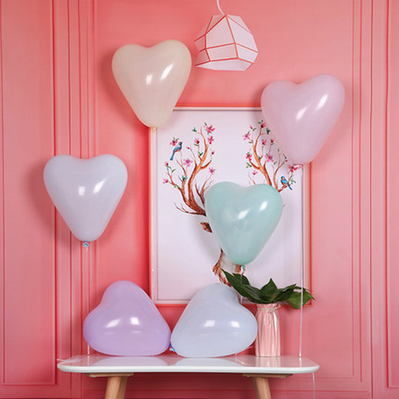 10inch Colorful Macaron Latex Love Heart Shape Macaron Balloon Wedding Pastel Macaron Balloon