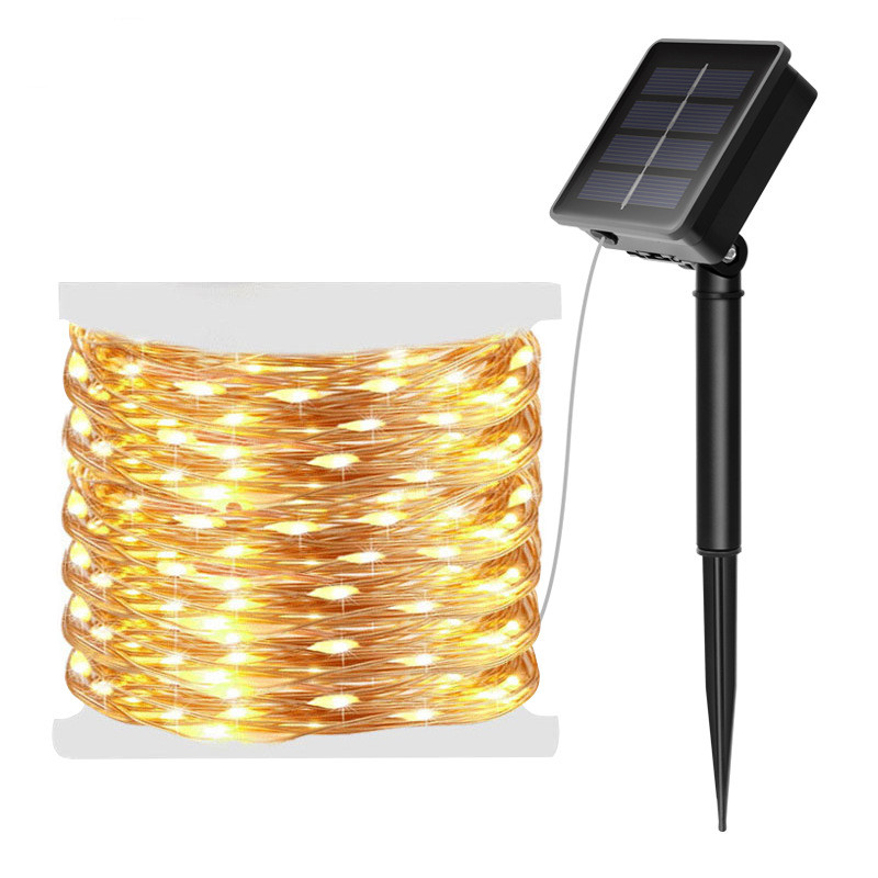 100 LED Solar Rope Lights Outdoor Fairy Lights for Garden Fence Party Wedding Decor