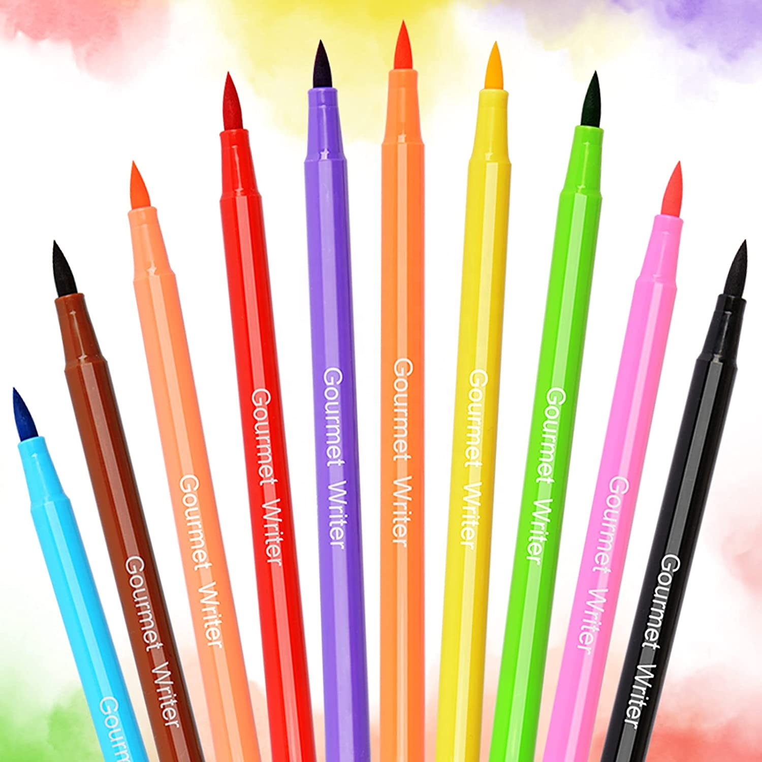 Food Coloring Marker Pens, Nomeca 10Pcs Food Grade Edible Markers Food Writers for Decorating Fondant, Cakes