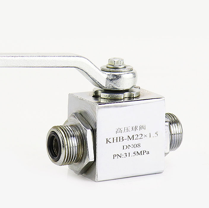 KHB-M forged steel high pressure ball valve external wire metric thread hydraulic ball valve straight through