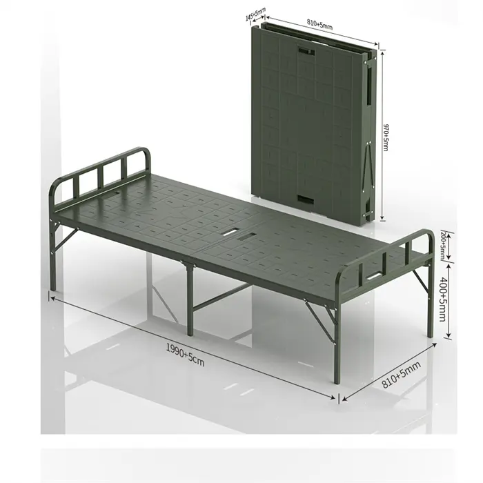 EU-0314 Portable folding single bed cheap price foldable metal iron bed