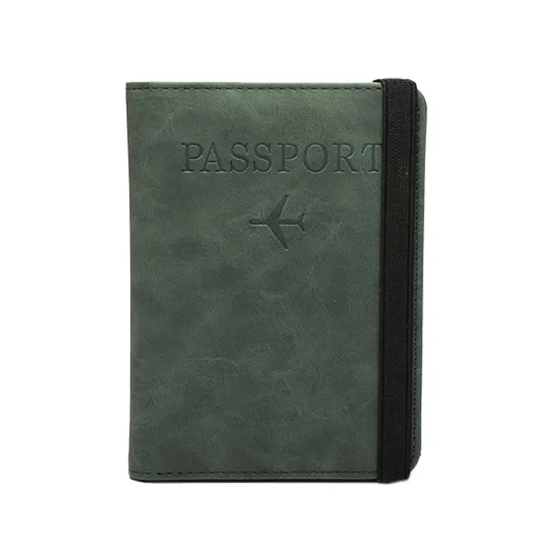 Crazy horse leather custom logo passport high quality cover factory price card holder passport case