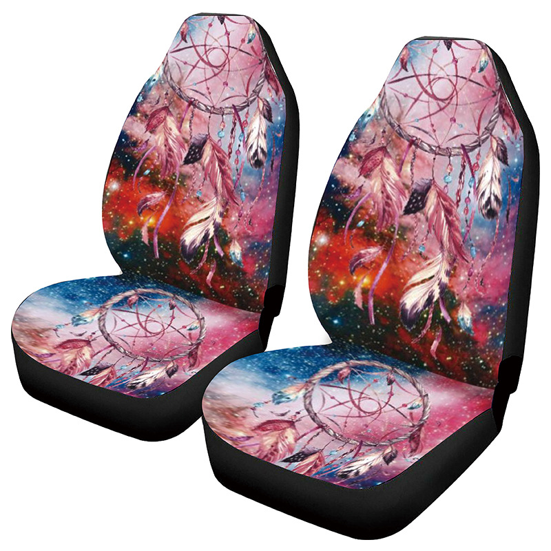 2 pcs pink dream Interior Vehicle SUV Van Truck Front Side Protector Luxury Universal Car Seat Covers
