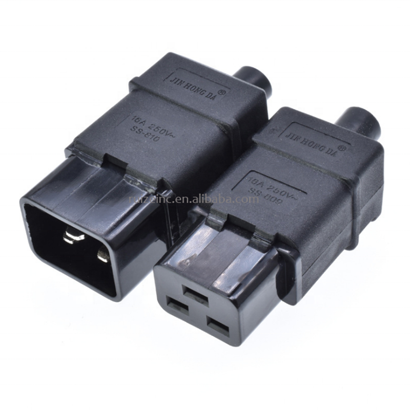 PDU/UPS стандартный разъем IEC320 C19 C20 16A 250 В AC Электрический Кабель питания Шнур соединитель съемный штекер Женский штекер