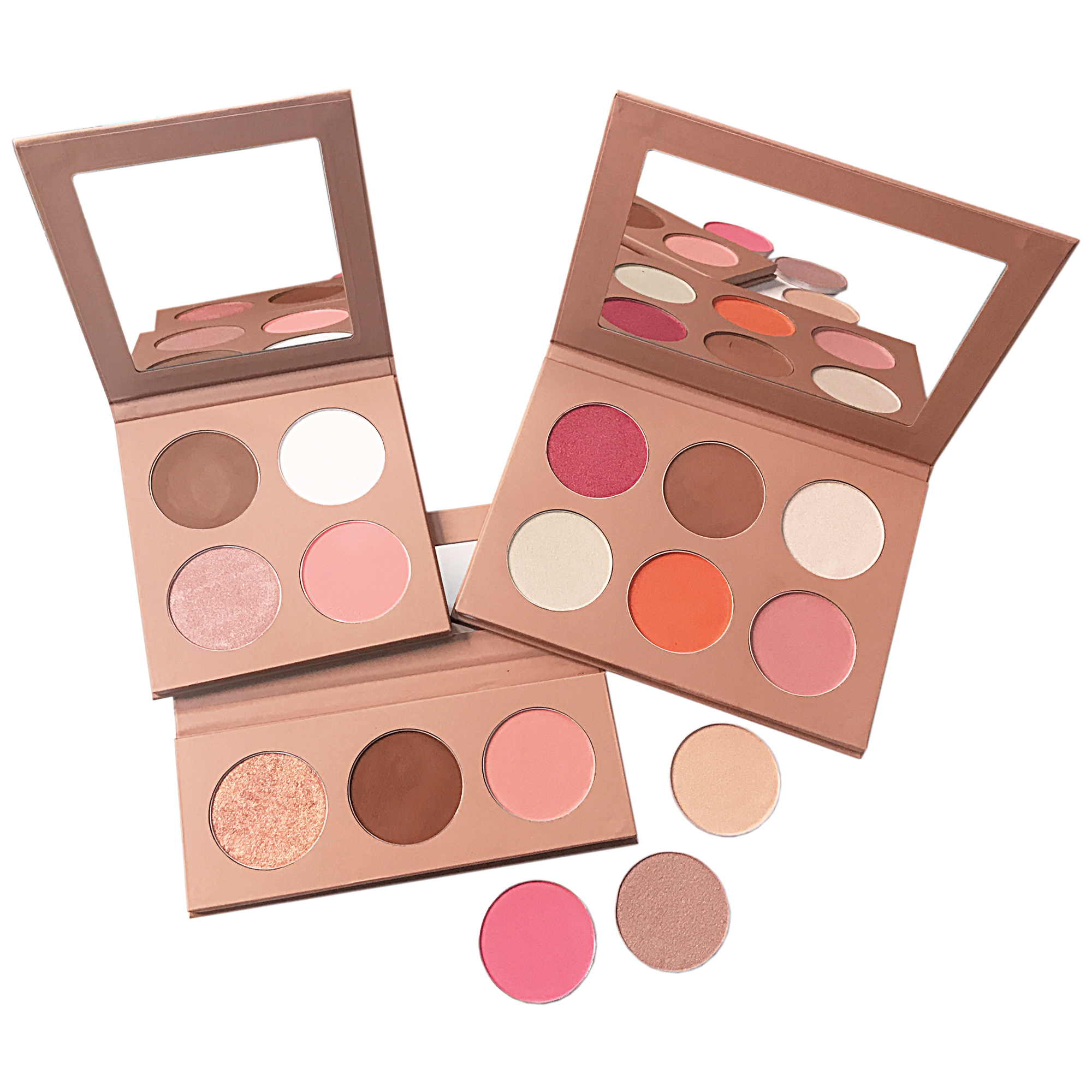 Create Your Own DIY Vegan High Pigmented Highlighter Contour Blush Palette In 3 4 6 Colors With Good Price In Low MOQ