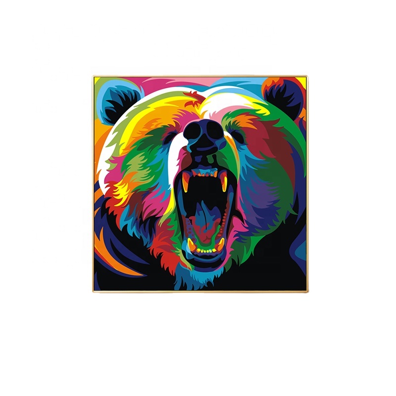 Modern abstract graffiti color art painting monkey dog wolf bear animals pictures printed on canvas poster for room decor