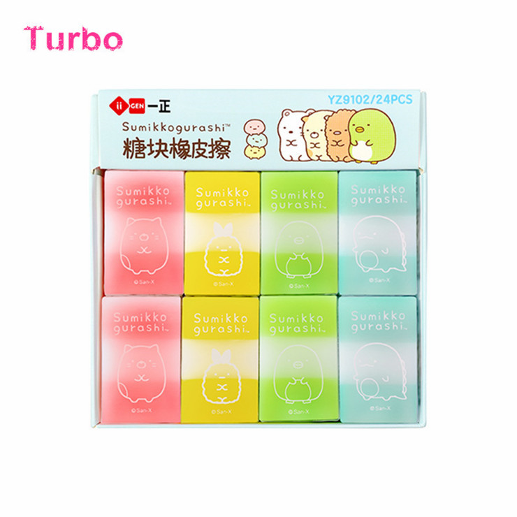 Small quantity order Welcome School beautiful candy color eco-friendly rubber eraser stationery for kids supplies