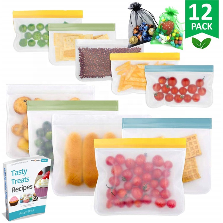Пищевой толстые многоразовые морозильник Ziplock PEVA пластиковый закуски Ziplock мешки для хранения
