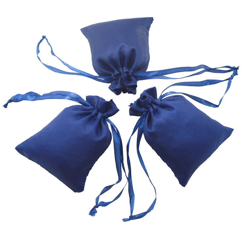 Senior blue satin bag earring gift draw string bag pouch pocket bundle satin bag