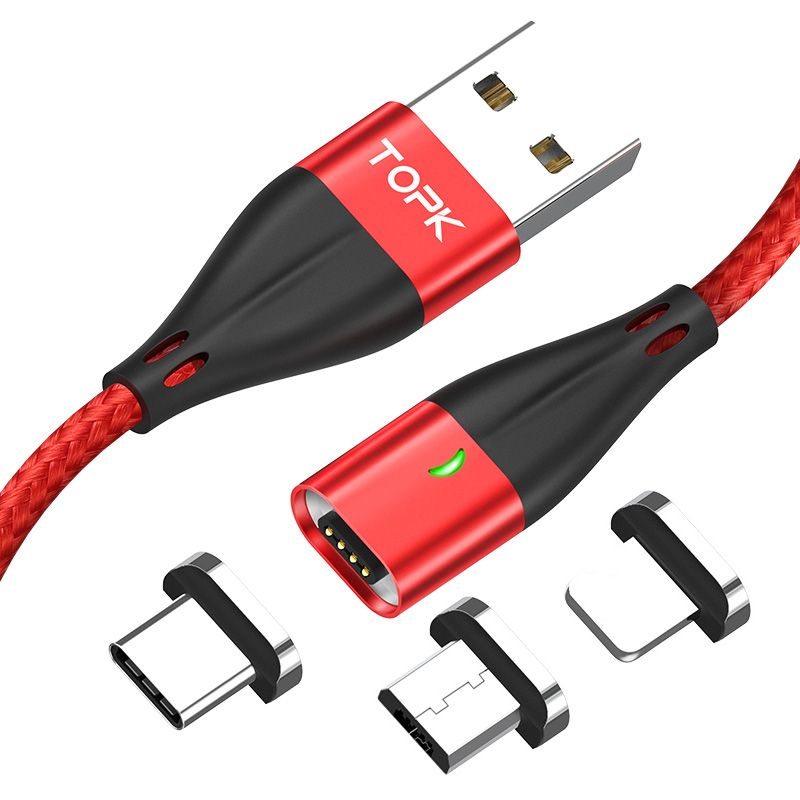 TOPK AM61 2M 18W 3A QC3.0 Быстрая зарядка Магнитный usb-кабель для зарядки