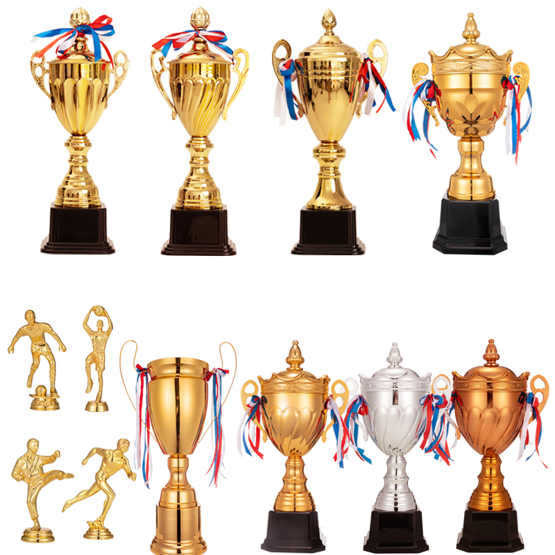 Hyper Factory Made Gold Plated Football Basketball Sport 3D Gold Metal Cup Trophies Award