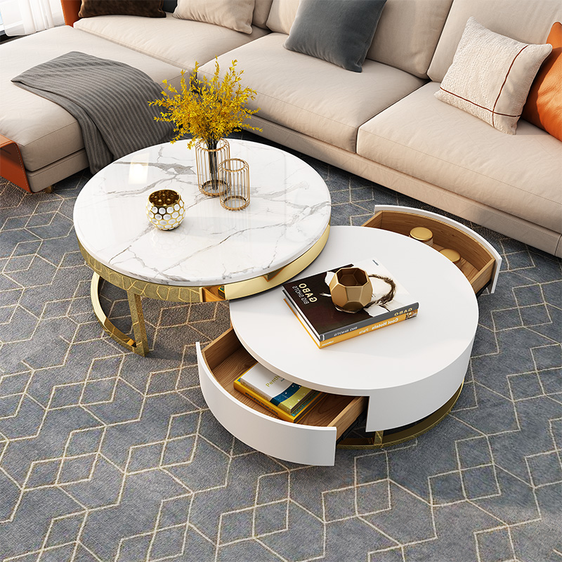 Living Room Furniture Table Metal and Wooden OEM PVC Wood Time Sets Coffee Tea Modern Finish Feature Powder Easy Material Clean
