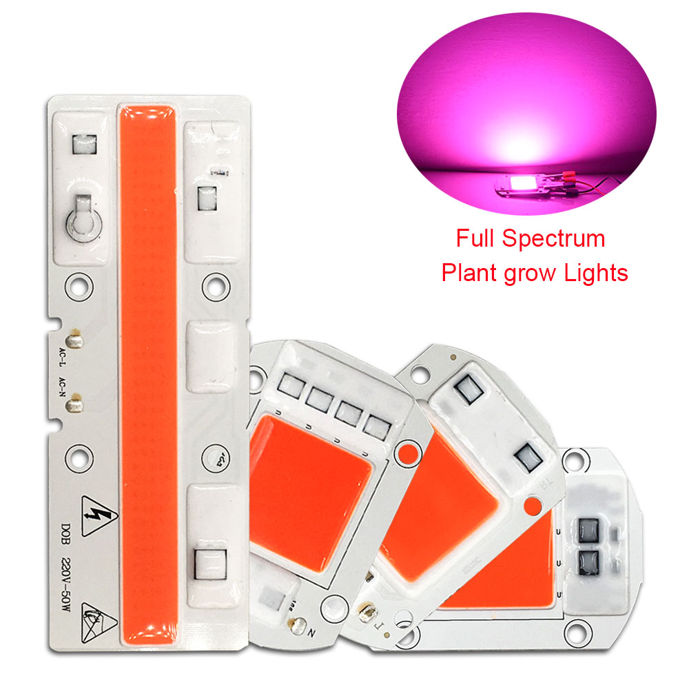 COB LED Plant Grow Light Chip 20W 30W 50W Full Spectrum LEDs 110V 220V for Plant Growing Seeding Flower Blooming