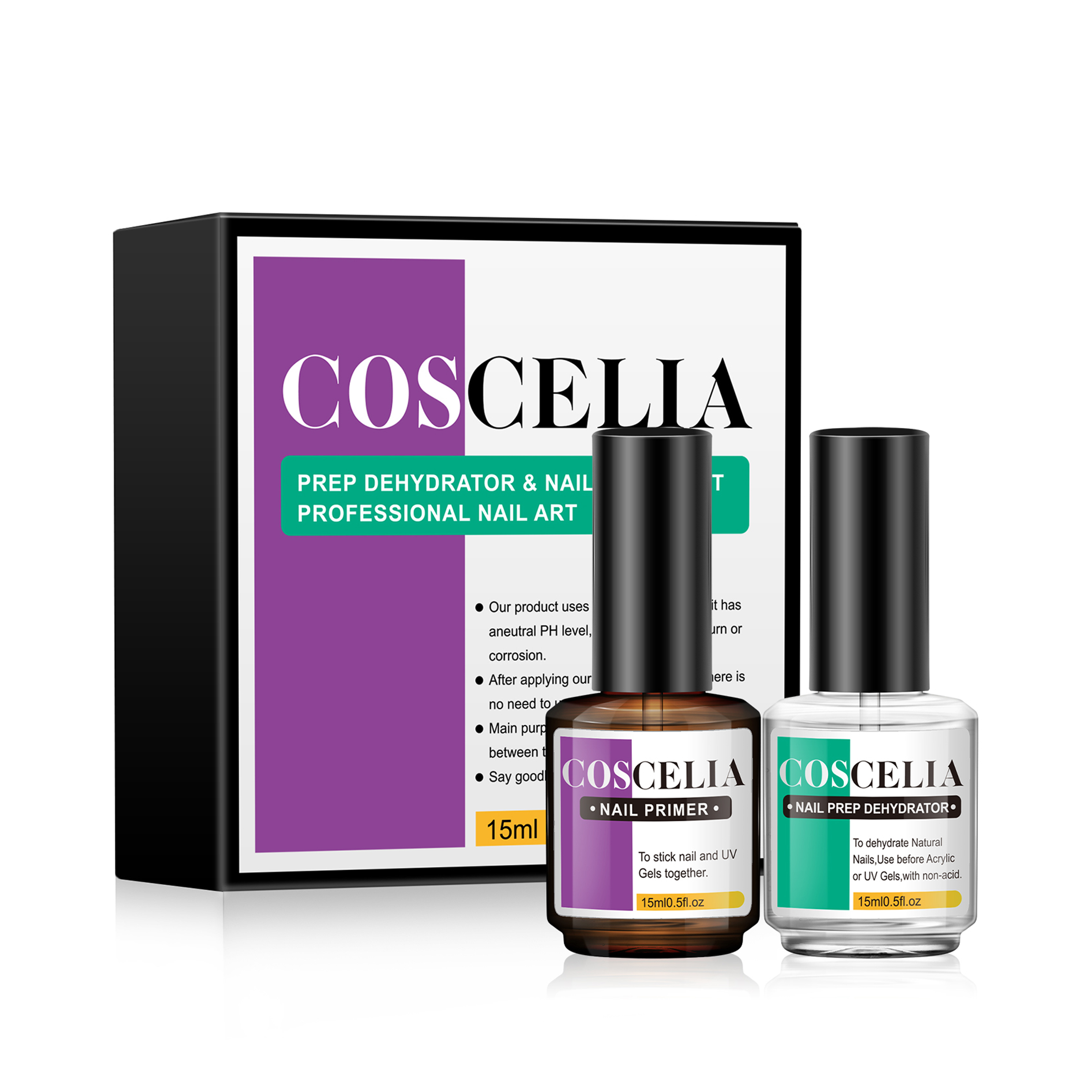 COSCELIA amazon топ продаж Профессиональный лак для ногтей дегидрат и превосходный связывающий праймер Набор для гель-лака для ногтей 15 мл