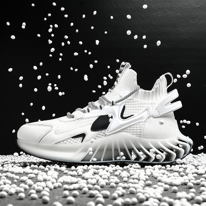 Stylish Men Mesh Knit Mesh Breathable Sports Running Shoes 2019 Fashion Sports Shoes Sneakers Hollow Sole Plus Size 46