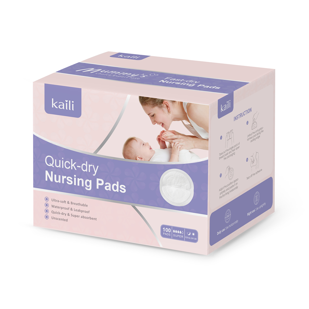 Kaili Manufacturer Wholesale Free Sample Quick-Dry Disposable Nursing Pads Breast Pad for Breastfeeding Mom