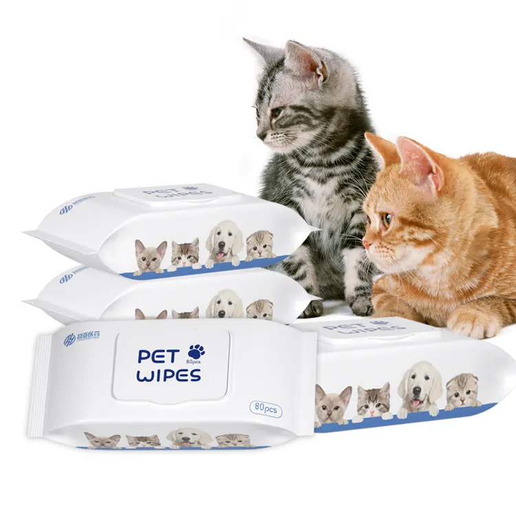 Cat Cleaning Wet Wipes Biobased Cats Tear Figure Cleasing Wipe for Pets