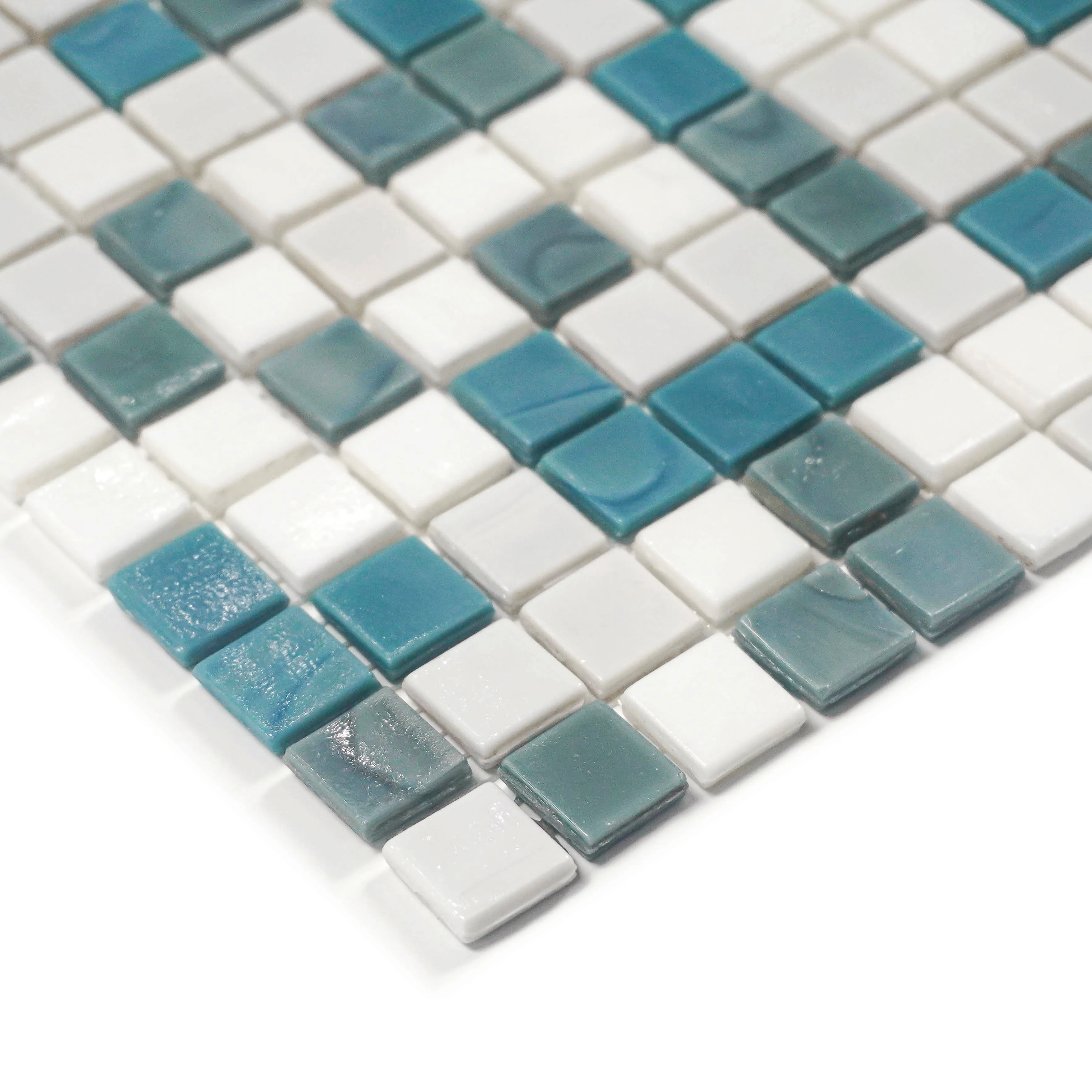 Black Grey White Italian Murano Smalto Creamy 15x15mm Square Shape Water Proof Colofast Fadeless Glass Mosaic Tile