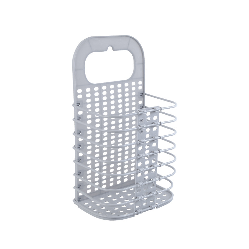 Punch-free foldable wall-mounted soft PE plastic laundry storage basket