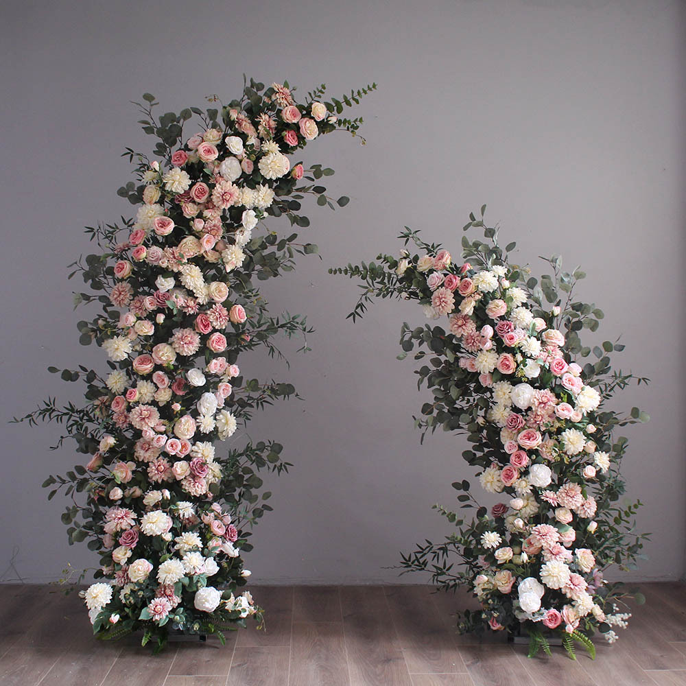 Y-Q015 New artificial flower arch backdrop wedding silk rose flower decorated flower arch for wedding decoration