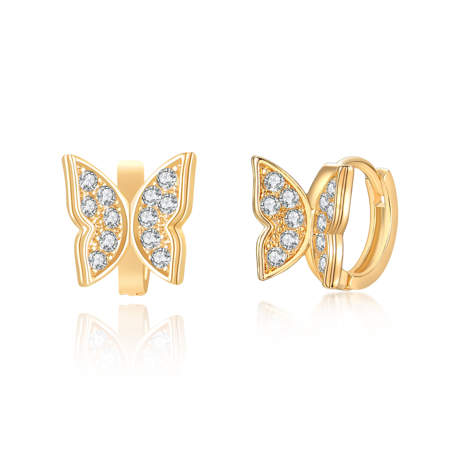 Hainon Earrings for Women Butterfly zircon stud earrings 925 silver plated Earrings gift wholesale