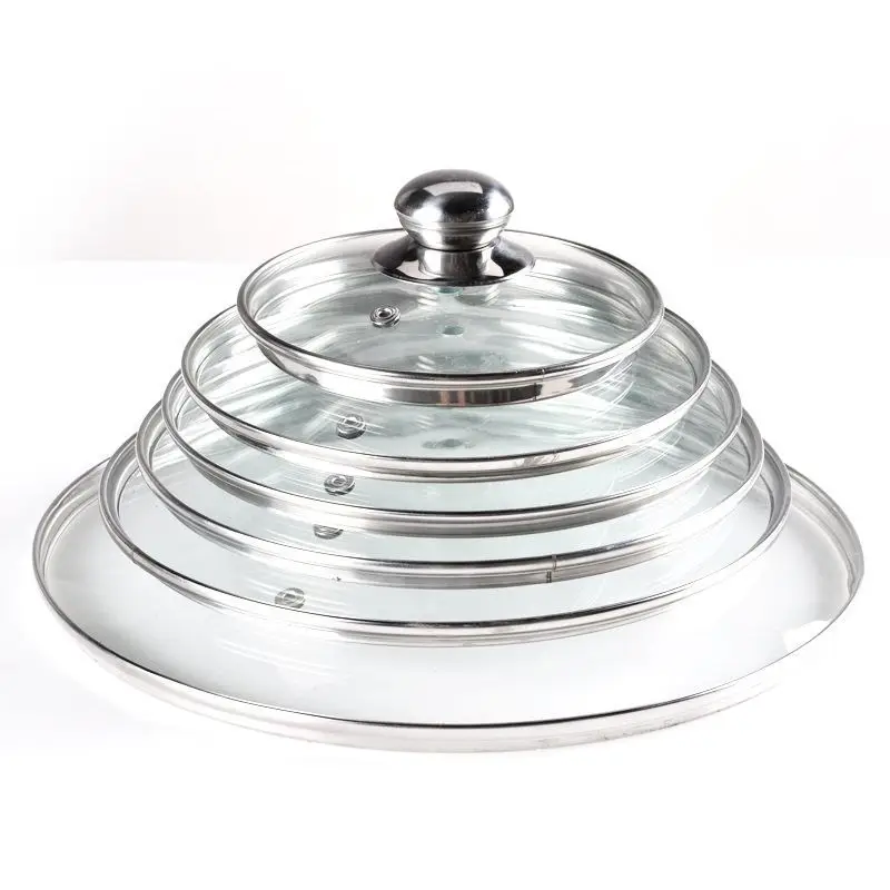 Eco-Friendly Round Cookware Tempered Glass Lid For Fry Pan And Pot