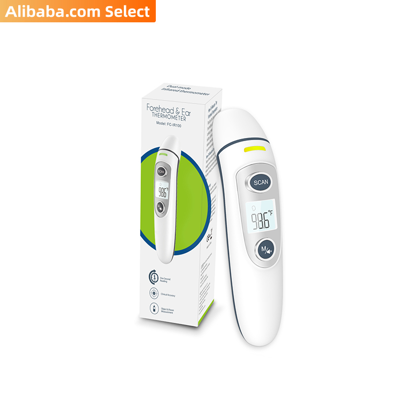 Alibaba select Customer Forehead and Ear Infrared Thermometer (100pcs/carton)