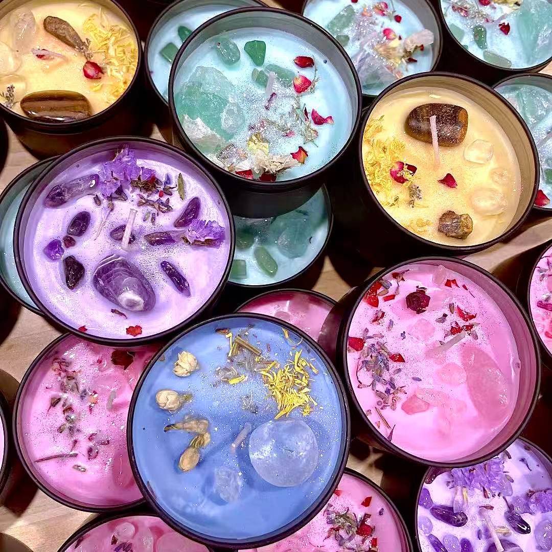 LIGHTING LOVER wholesale herb candles luxury healing crystal infused