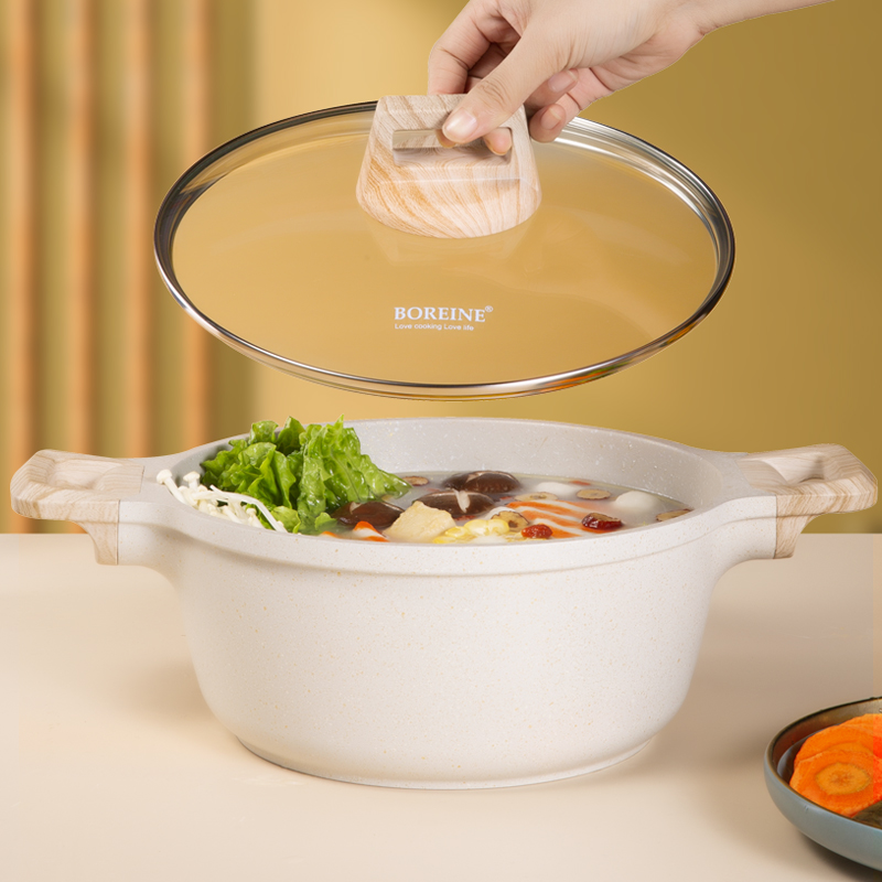 2024 Yongkang Factory Best Selling Boreine Kitchen Items Bouillon and Soup Pots Porcelain For Cooking