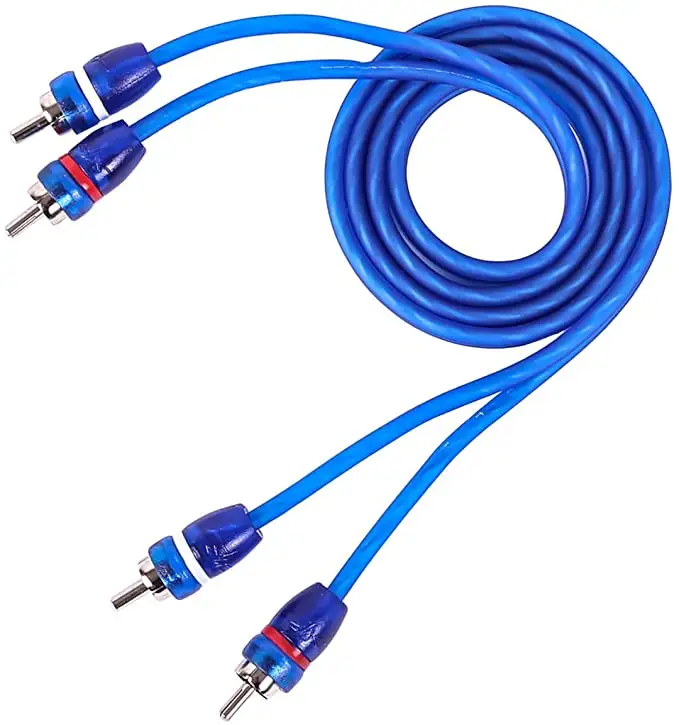High quality Car audio & amp video RCA Cable Blue 5M twisted pair Car RCA cables 6 channel