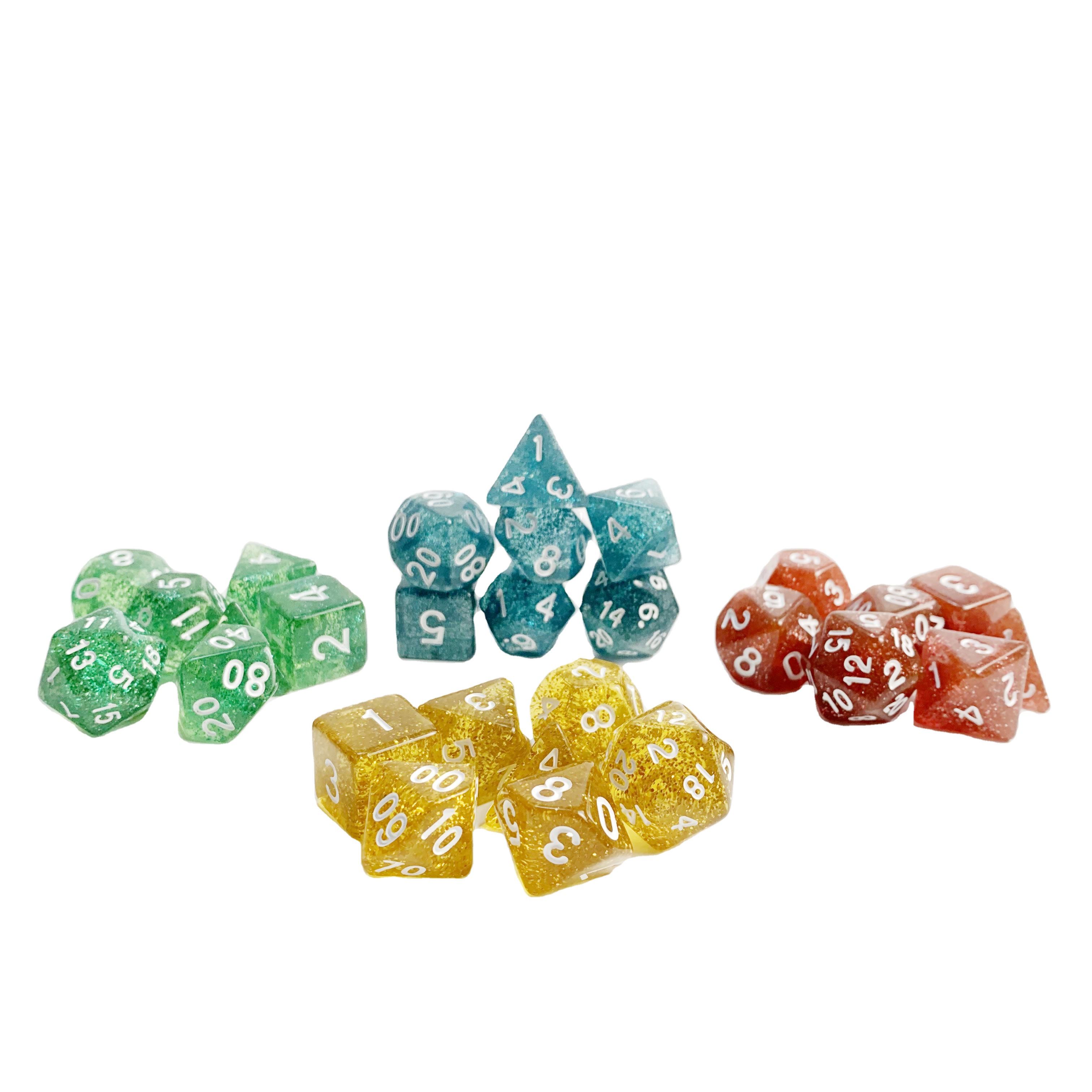 glistening shinning DND polyhedral TRPG colored multi colors custom 7PCS per set plastic acrylic decision dice