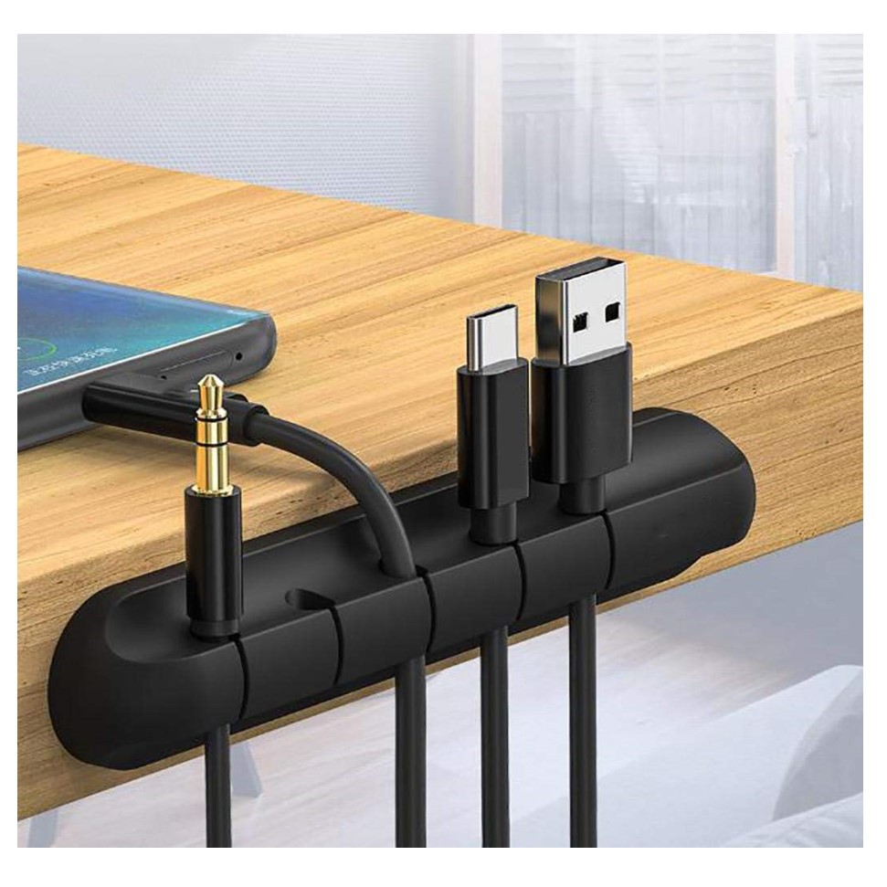 Органайзер для кабеля, силиконовый держатель для кабеля USB, гибкие зажимы для управления кабелем, держатель для мыши, наушников, наушников