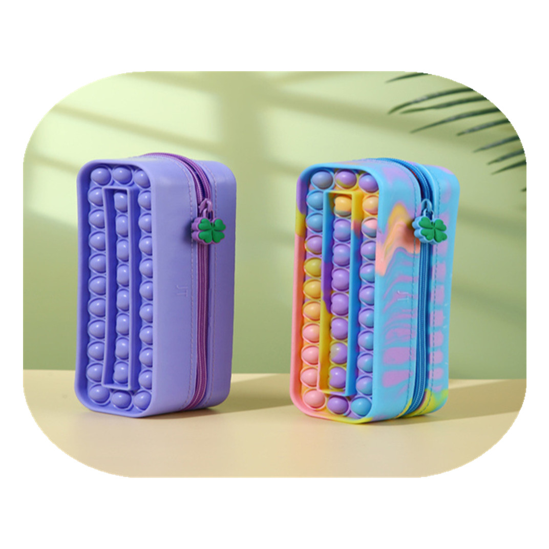 TSN-8D027 Customized Bubble Fidget Toy Pencil Bag New Arrival Silicone Fidget Pencil Case Stress Relief
