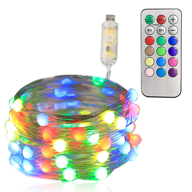 Светодиодная линейная гирлянда 5/10 м/20 м/50/100/200LED USB 8 режим дистанционное управление потолочные светильники Фея гирлянды на свадьбу, Рождество праздничного декора лампы