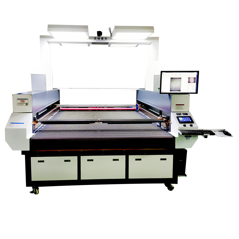 co2 textile cutter with auto feeding contour cutting dual head industry laser cutting machine for fabric sublimation sportswear