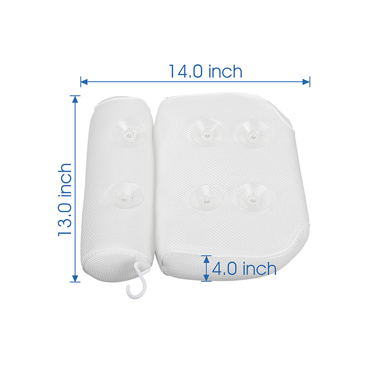 wholesale bath pillow Bathtub Pillow With 6 Non-Slip Suction Cups Extra Thick and Soft Air Mesh Pillow for Bath