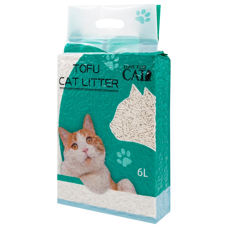 6L Quick Clumping Tofu Cat Litter Natural Pea Cat Tofu Litter Dust Free Cat Litter