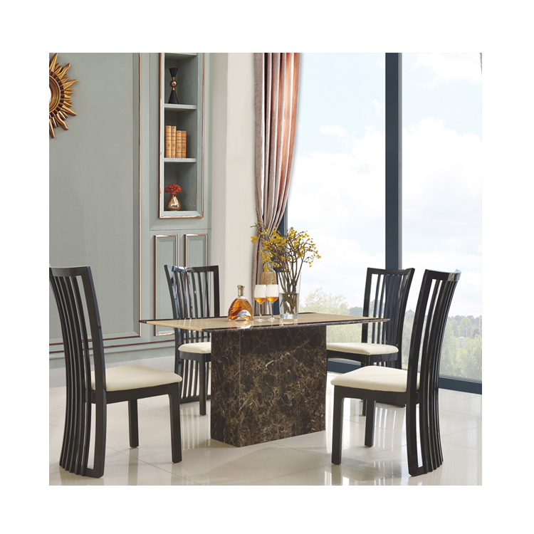 simple design rectangle table Marble top and base dining room table