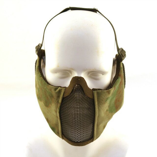 V14 half face steel wire mask riding hood CS tactical mask mouth guard